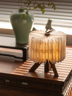 Folding Chinese‑Style Nightlight – Elegant Portable LED Ambient Lamp with Cultural Charm