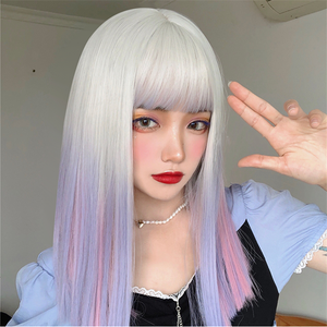 Silver grey gradient wig WS2346