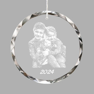 Custom Photo Crystal Glass Ornament - Personalized Christmas Gifts from Your Favorite Picture