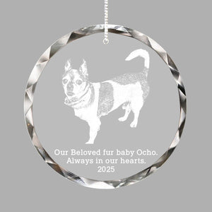 Engraved Photo Crystal Glass Ornament - Personalized Christmas Gifts for Family