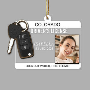 Personalized New Driver Ornament 2025, Drivers License Ornament, Gift for New Driver, Driving Ornament, Drivers Permit Christmas Ornament