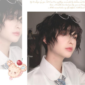 Brown short hair idol handsome male wig WS2122