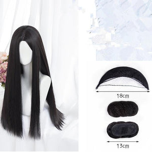 Lolita antique Hanfu black long straight wig WS2141