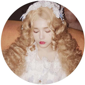 Lolita vintage golden curly wig WS2152