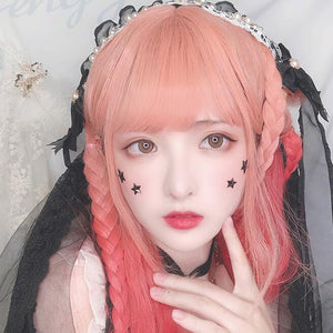 lolita red gradient girl wig WS2164