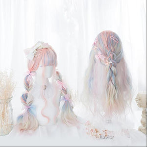 Ice cream macaron double ponytail fairy lolita wig WS2059