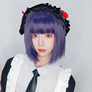 cosplay purple short wig SS2857