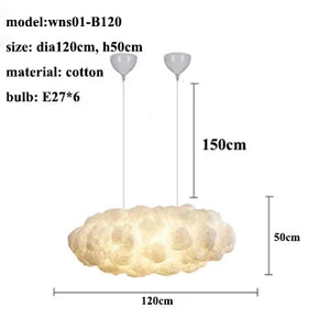 Nordic Cloud Pendant Lamp – Floating Atmosphere Light for Ceiling