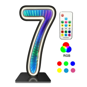 InfinityGlow RGB Number Light – Decorative LED Light Up Number Sign for Home & Events