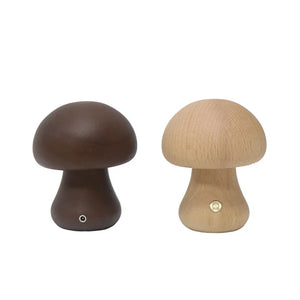 Wooden Mushroom Touch Lamp – Ambient LED Night Light