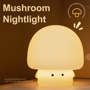 GlowBuddy Mushroom Nightlight – USB Rechargeable LED Ambient Lamp