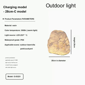 Solar Powered Waterproof Rock Garden Light – Organic Outdoor LED Landscape & Pathway Lighting