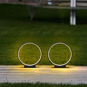 Lunar Halo Outdoor Lamp – Modern Round LED Landscape & Garden Light
