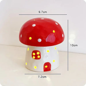 Enchanted Ceramic Mushroom Nightlight – Whimsical LED Ambient Lamp