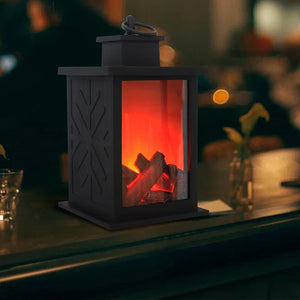 Portable LED Fireplace Lantern – Cozy Flickering Flame Effect Ambient Light