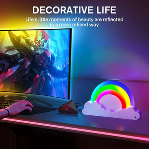 Rainbow Cloud Ambient Light – USB Rechargeable LED Colorful Cloud Night Lamp