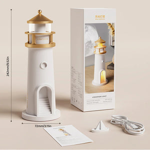 Lighthouse Moon Projection Nightlight – LED Ambient Moon & Star Projection Lamp