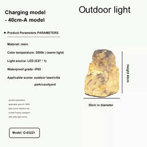Solar Powered Waterproof Rock Garden Light – Organic Outdoor LED Landscape & Pathway Lighting