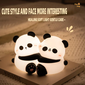 Panda Hug Silicone Night Light – USB Rechargeable LED Ambient Lamp