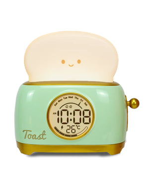 ToastieGlow Alarm Clock – Cute LED Wake‑Up Clock with Night Light & USB Rechargeable Design