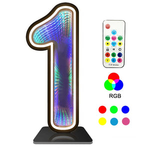 InfinityGlow RGB Number Light – Decorative LED Light Up Number Sign for Home & Events