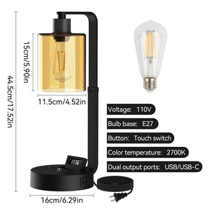 Modern Bedside Lamp with Bluetooth Speaker – LED Ambient Light & Wireless Music