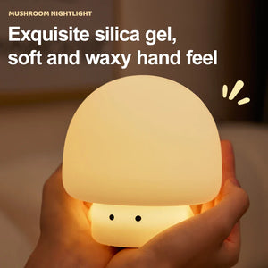 GlowBuddy Mushroom Nightlight – USB Rechargeable LED Ambient Lamp