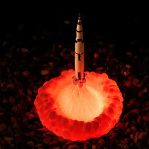 Rocket Launch Night Lamp – USB Rechargeable LED Ambient Space Lamp