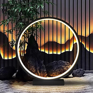 Lunar Halo Outdoor Lamp – Modern Round LED Landscape & Garden Light