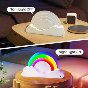 Rainbow Cloud Ambient Light – USB Rechargeable LED Colorful Cloud Night Lamp