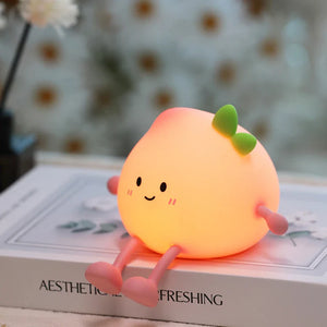 Peach Silicone LED Nightlight – Indoor LED Night Lamp