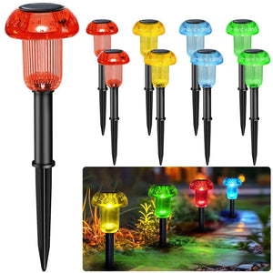 Solar-Powered LED Mushroom Garden Lights – Colorful Outdoor Illumination