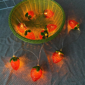 Strawberry LED String Lights – Cute Decorative Fairy Lights for Home & Party