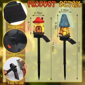 Solar Mushroom House Garden Lamp – Solar Powered Waterproof LED Outdoor Decor