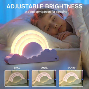 Rainbow Cloud Ambient Light – USB Rechargeable LED Colorful Cloud Night Lamp