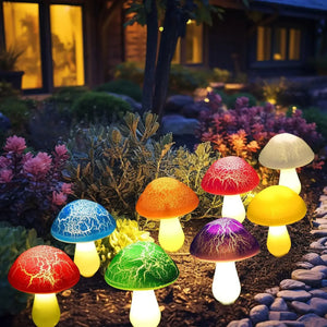 SolarGlow Outdoor Mushroom Lamp Set – Solar Powered Waterproof LED Garden Lights