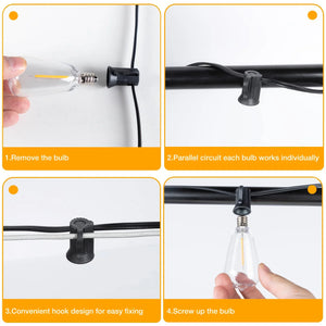 Solar Powered Vintage Edison String Lights – Waterproof Outdoor LED Patio & Garden Lighting