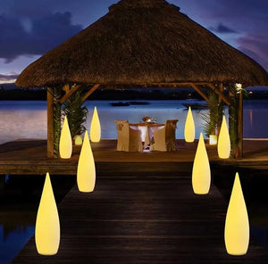 LumiNo Drop Set of Four RGB Outdoor LED Floor Lamps – Rechargeable Waterproof Ambient Lighting