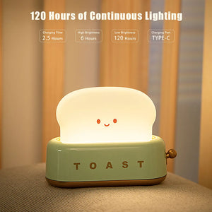 Toasty Glow Night Light – USB‑C Rechargeable Dimmable LED Ambient Lamp