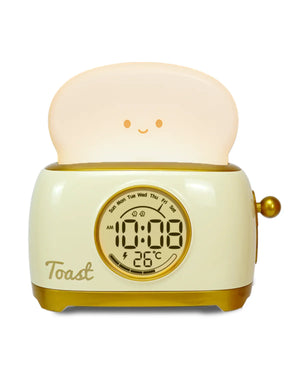 ToastieGlow Alarm Clock – Cute LED Wake‑Up Clock with Night Light & USB Rechargeable Design