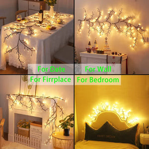 Bendable Willow Vine LED Lights – Flexible Decorative LED Vine Lighting for Wall, Home & Events