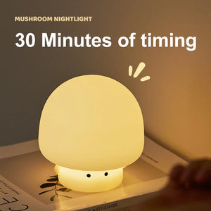 GlowBuddy Mushroom Nightlight – USB Rechargeable LED Ambient Lamp