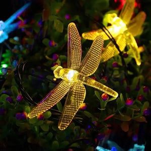 Solar Dragonfly String Lights – Waterproof Outdoor LED Fairy Garden & Patio Lighting