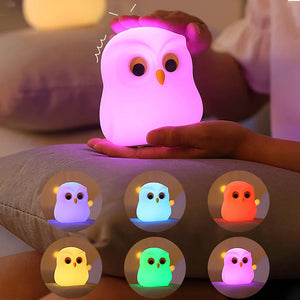 GlowOwl Silicone LED Night Light – Indoor LED Night Lamp