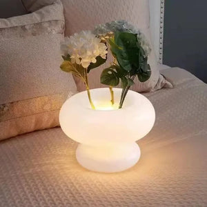 Luminara Frosted Glass Night Lamp – Elegant LED Globe Ambient Light