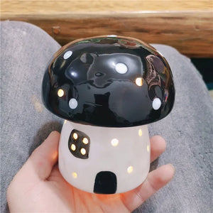 Enchanted Ceramic Mushroom Nightlight – Whimsical LED Ambient Lamp