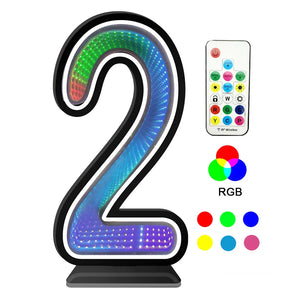 InfinityGlow RGB Number Light – Decorative LED Light Up Number Sign for Home & Events