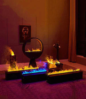 Smart 3D Water Vapor Flame Bar – LED Water Mist Fireplace Insert with App & Remote Control