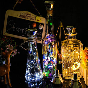 Solar Powered Wine Bottle Lights – Solar Cork LED Fairy Lights for Outdoor & Garden Décor