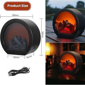 Mini USB Fireplace Lamp – USB Powered LED Flame Effect Ambient Light